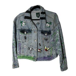 Custom hand painted jean jacket by Lexus Amanda size Small